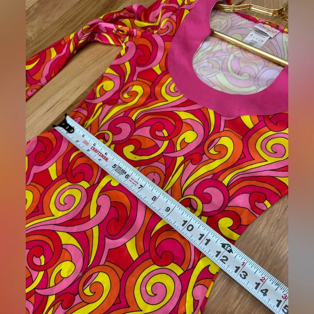 70’s Dream Girl Vibrant Swirl Pattern Dress w Accessories Adult Small Halloween - Picture 10 of 12